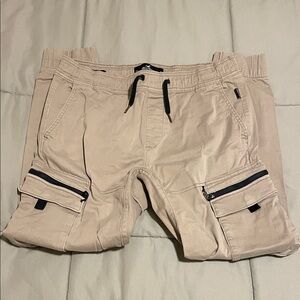 Men’s Hollister Tan and Black Skinny Jogger Pants